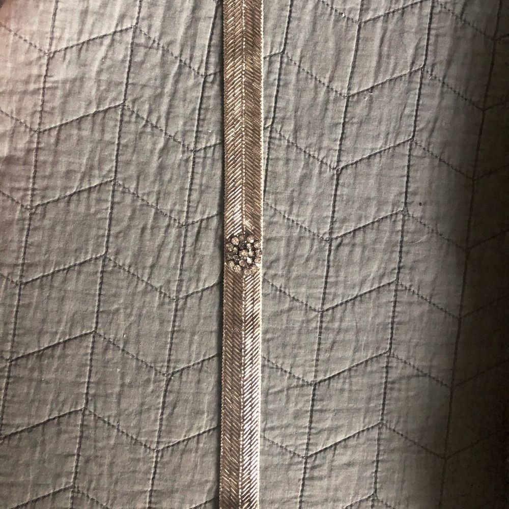 BHLDN grosgrain ribbon bridal belt with beading and rhinestone detailing.